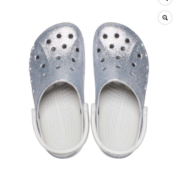 🐊 New Crocs  Silver Glitter Clogs size 6 - Picture 3 of 11